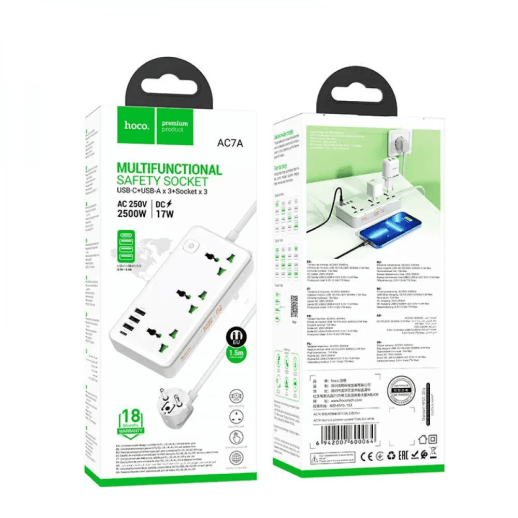 Подовжувач Hoco AC7A White