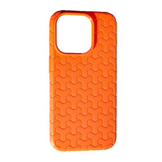 Накладка Leather Case Weaving для Apple iPhone 15 Pro Orange