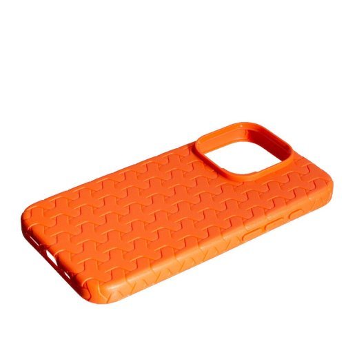 Накладка Leather Case Weaving для Apple iPhone 15 Pro Orange