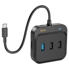Конвертор HOCO HB38 7в1 TYPE-C (HDMI 4K + USB 3.0 + 2*USB 2.0 + SD / MicroSD + Type-C PD 100W), 20 см