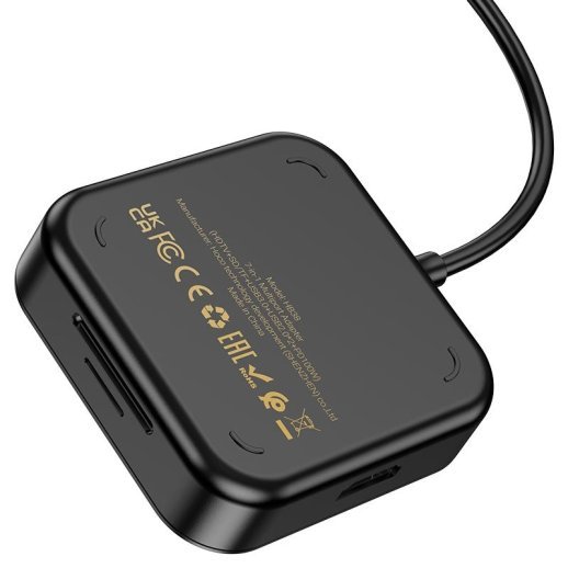 Конвертор HOCO HB38 7в1 TYPE-C (HDMI 4K + USB 3.0 + 2*USB 2.0 + SD / MicroSD + Type-C PD 100W), 20 см
