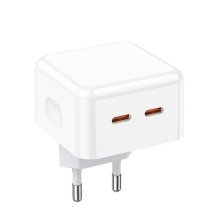 Мережевий зарядний пристрій BOROFONE BA76A 2*Type-C PD 35W, білий