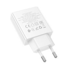 Мережевий зарядний пристрій HOCO C142A TYPE-C PD 20W + USB QC3.0, БІЛИЙ