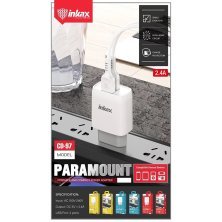 Мережевий зарядний пристрій INKAX CD-97 2.4A | 2 USB port + USB кабель Type-C для Android