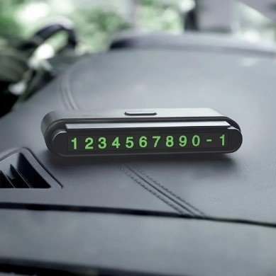 Паркувальна табличка з номером телефону на панель автомобіля HOCO CPH19, ЧОРНИЙ