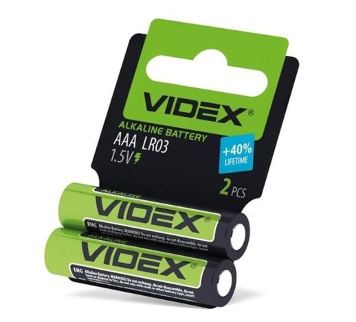 Батарейка AAA ALKALINE VIDEX LR03 1.5V, 2 штуки