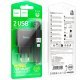 Мережевий зарядний пристрій HOCO C141A (2×USB, 2.4A) + кабель USB  -  Type-C, чорний