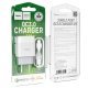 СЗУ HOCO C72Q QC3.0 (1USB/2A) + USB - Type-C (30pc) (белый)