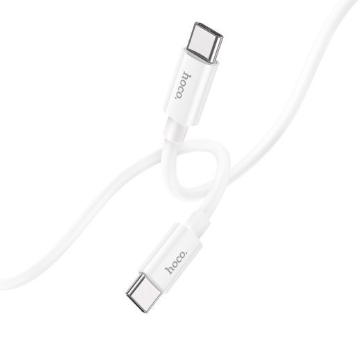 USB-C кабель HOCO X87 Type-C - Type-C SILICONE PD 60W 3A, 1 метр, білий