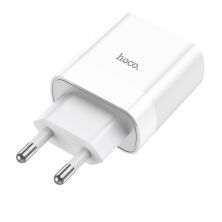Мережевий зарядний пристрій HOCO NT9 TYPE-C PD 20W + USB QC 3.0, БІЛИЙ