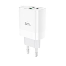 Мережевий зарядний пристрій HOCO NT9 TYPE-C PD 20W + USB QC 3.0, БІЛИЙ