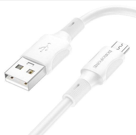 USB кабель BOROFONE BX80 2,4A charging data USB - micro USB 1 метр бiлий
