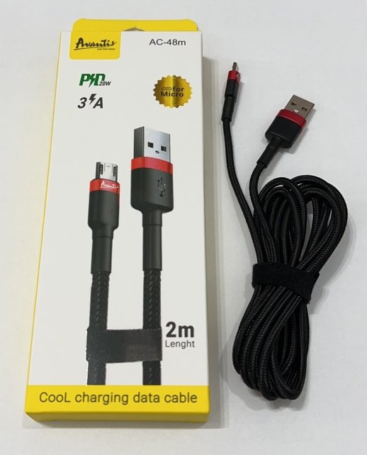 USB Cable Avantis AC-48m Cool Micro 2m Black/Red