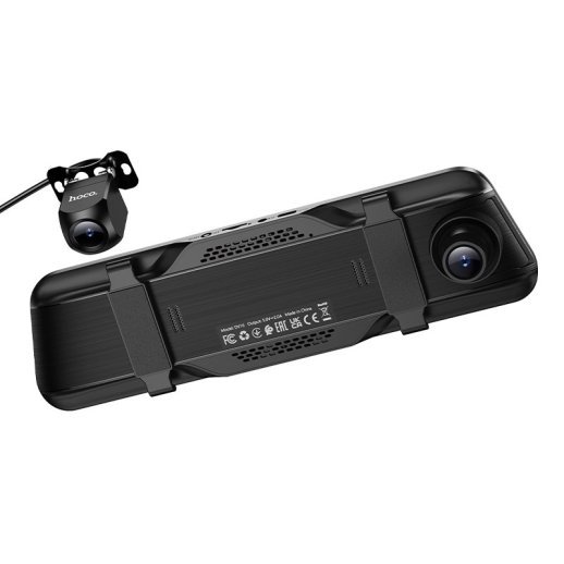 Автомобільний відеореєстратор HOCO DV16 9.66-inch дзеркало + камера зад. виду, чорний