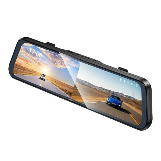 Автомобільний відеореєстратор HOCO DV16 9.66-inch дзеркало + камера зад. виду, чорний