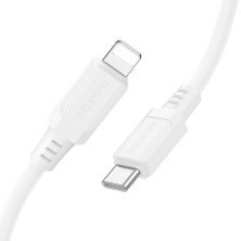 USB-C кабель BOROFONE BX115 Lotto Type-C - Lightning SILICONE, 1 метр, білий