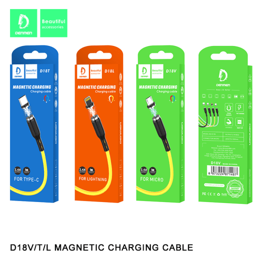 Кабель USB Denmen D18L магнітний MAGNET USB - Lightning (2.4A)