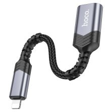 Конвертор HOCO UA24 OTG Lightning (папа) - USB 2.0 (мама) 16.5 см, сірий