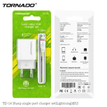 Сетевое Зарядное Устройство 2in1 TORNADO TD-14 (1USB 2.1A)  Lightning White