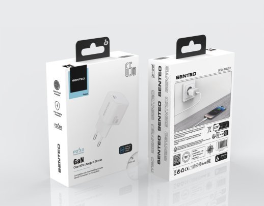 Сетевое Зарядное Устройство Senteo Z-20 1USB-C PD 65W Gan 