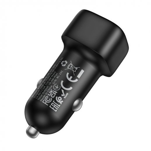 Автомобільний зарядний пристрій BOROFONE BZ34 QC3.0, ЧОРНИЙ