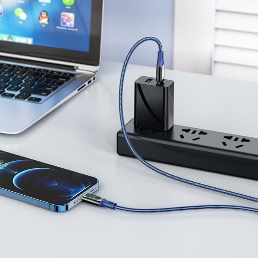 USB-C кабель HOCO S51 Type-C - Lightning 1.2M синiй