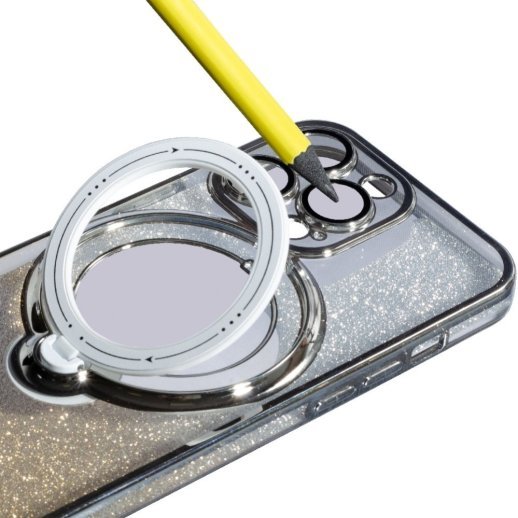 Силіконовий чохолНакладка  With Stand для Apple iPhone 14 Pro Max Silver