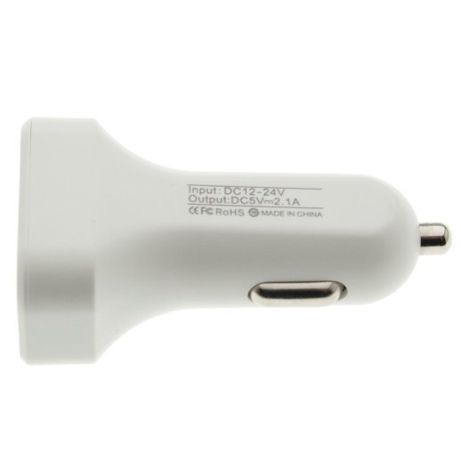 Автомобільний зарядний пристрій WUW C70 2 USB 2.1A БІЛИЙ (20)
