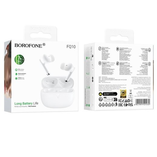 Бездротові навушники BOROFONE FQ10 TWS, білий