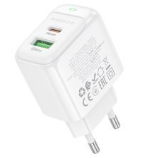 Мережевий зарядний пристрій BOROFONE BAS45A PD 30W + USB QC3.0, білий
