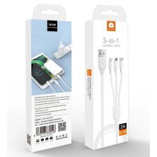 Кабель USB WUW X179 3в1 USB - Lightning/Micro/Type-C 2A БІЛИЙ