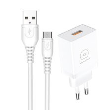 Мережевий зарядний пристрій WUW T66 2A + USB кабель Micro-USB
