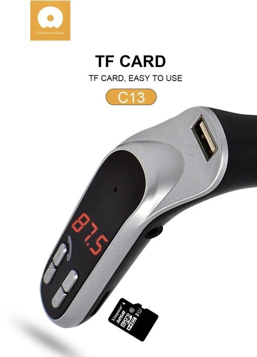 FM модулятор WUW C13 USB Bluetooth з гучним зв'язком