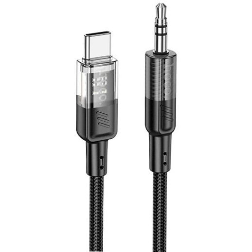Аудіокабель HOCO UPA27 USB Type-C (штекер) на 3,5 мм (штекер), 1,20M, ЧОРНИЙ