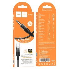 Аудіокабель HOCO UPA27 USB Type-C (штекер) на 3,5 мм (штекер), 1,20M, ЧОРНИЙ