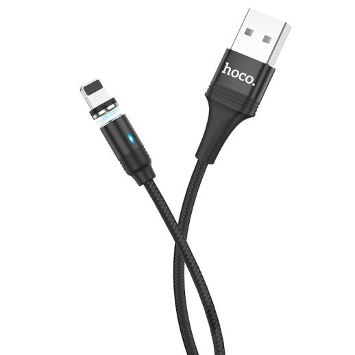 USB кабель HOCO U76 магнiтний USB - Lightning 1.20M ЧОРНИЙ