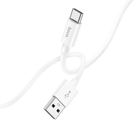 USB кабель HOCO X87 USB - Type-C SILICONE 3A, 1 метр, білий