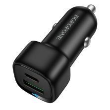 Автомобільний зарядний пристрій BOROFONE BZ34B dual port PD 20W + QC3.0, ЧОРНИЙ