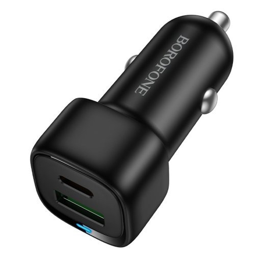 Автомобільний зарядний пристрій BOROFONE BZ34B dual port PD 20W + QC3.0, ЧОРНИЙ
