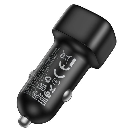 Автомобільний зарядний пристрій BOROFONE BZ34B dual port PD 20W + QC3.0, ЧОРНИЙ