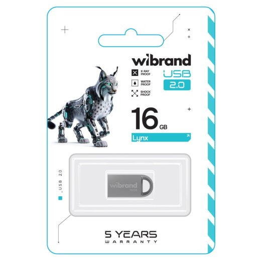 USB флеш 16Gb Wibrand lynx Silver 2.0