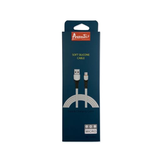USB Cable Avantis AC-120m Soft Silicone Micro White