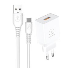 Мережевий зарядний пристрій WUW T66 2A + USB кабель Type-C