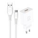 Мережевий зарядний пристрій WUW T66 2A + USB кабель Type-C