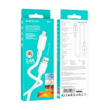 USB кабель BOROFONE BX94 Crystal color silicone charging data USB - micro USB