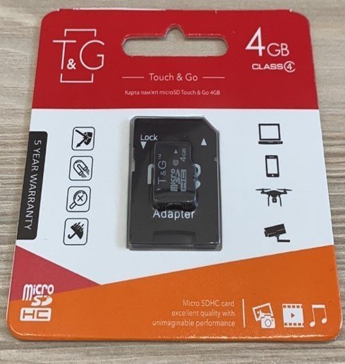 Карта пам'яті T&G MicroSDHC 4gb 4 Class & Adapter глюк