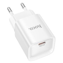 Мережевий зарядний пристрій HOCO C146A Charm TYPE-C PD 20W + кабель TYPE-C - LIGHTNING, білий