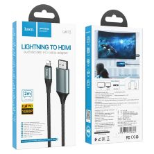 Кабель HOCO UA15 Lightning (штекер) на HDMI (штекер), 2M, СIРИЙ