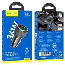 Автомобільний зарядний пристрій HOCO NZ14 2 USB QC3.0 36W, чорний
