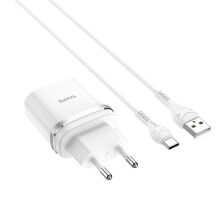Мережевий зарядний пристрій HOCO C12Q SMART QC3.0 + кабель USB - TYPE-C, БІЛИЙ